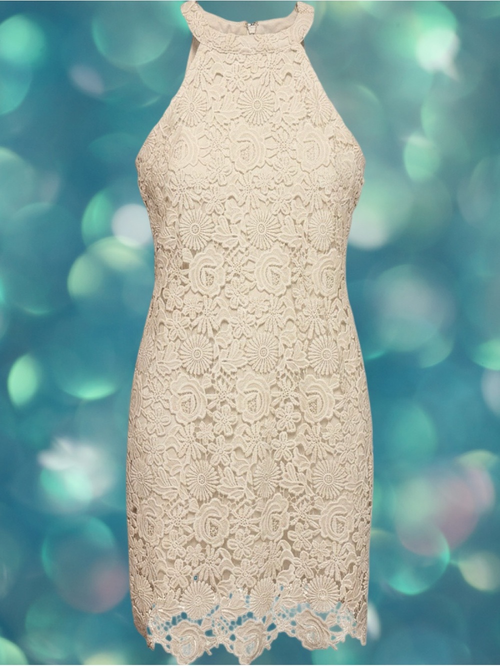 Lulus Love Poem Ivory Lace Mini Dress